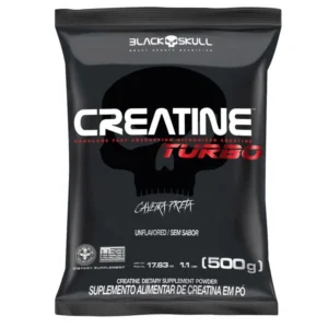 Creatine Turbo Black Skull refil 500g sem sabor com creatina e maltodextrina